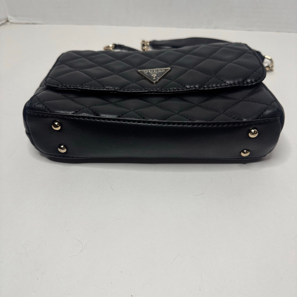 Guess Giully Quilted Mini Crossbody Bag Black Purse Handbag Women's NEW - Picture 5 of 7